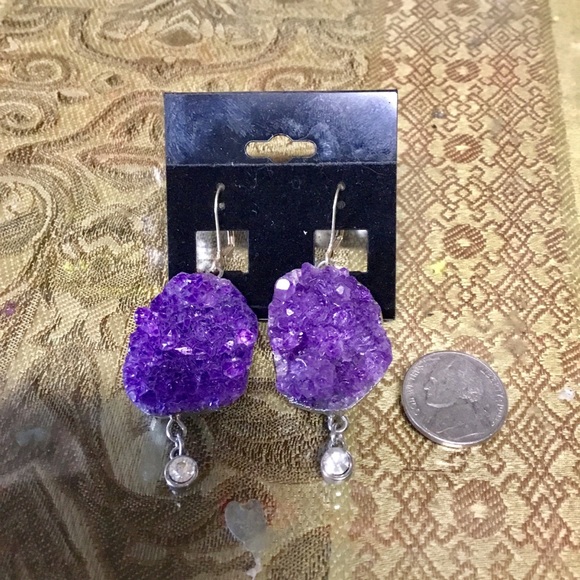 vu Jewelry - Amethyst Rock Earrings vu Jewelry - Amethyst Rock Earrings